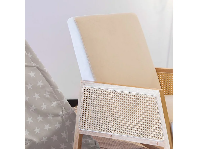 Butaca Mecedora Ember Crema - Ratán