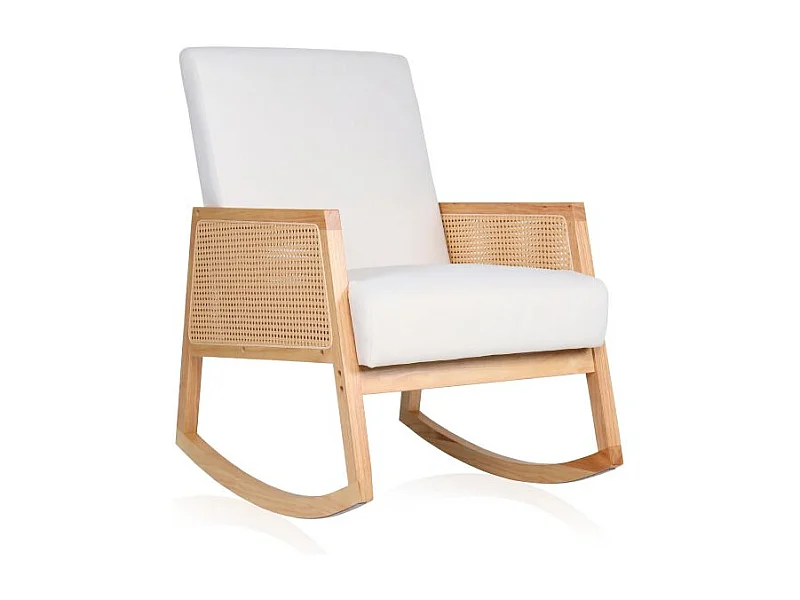 Butaca Mecedora Ember Crema - Ratán