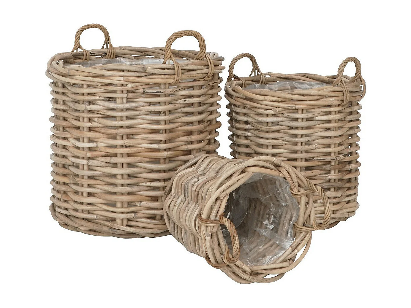 Zestaw 3 koszy do przechowywania Burton, Brązowy, 62x62x53 cm, Seven Design