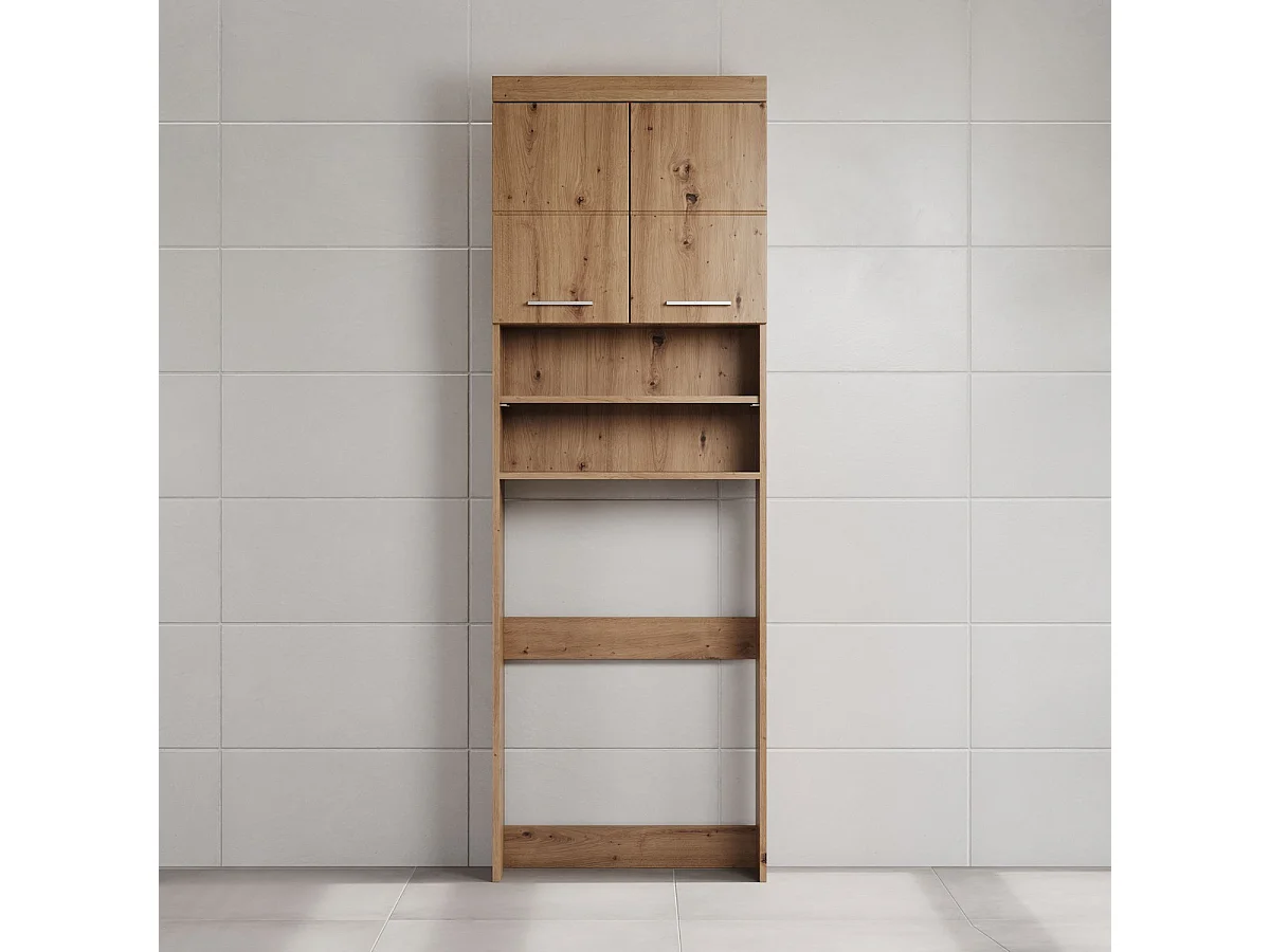 Meuble pour Machine à Laver Amanda, Marron, 63x24x187 cm, Seven Design