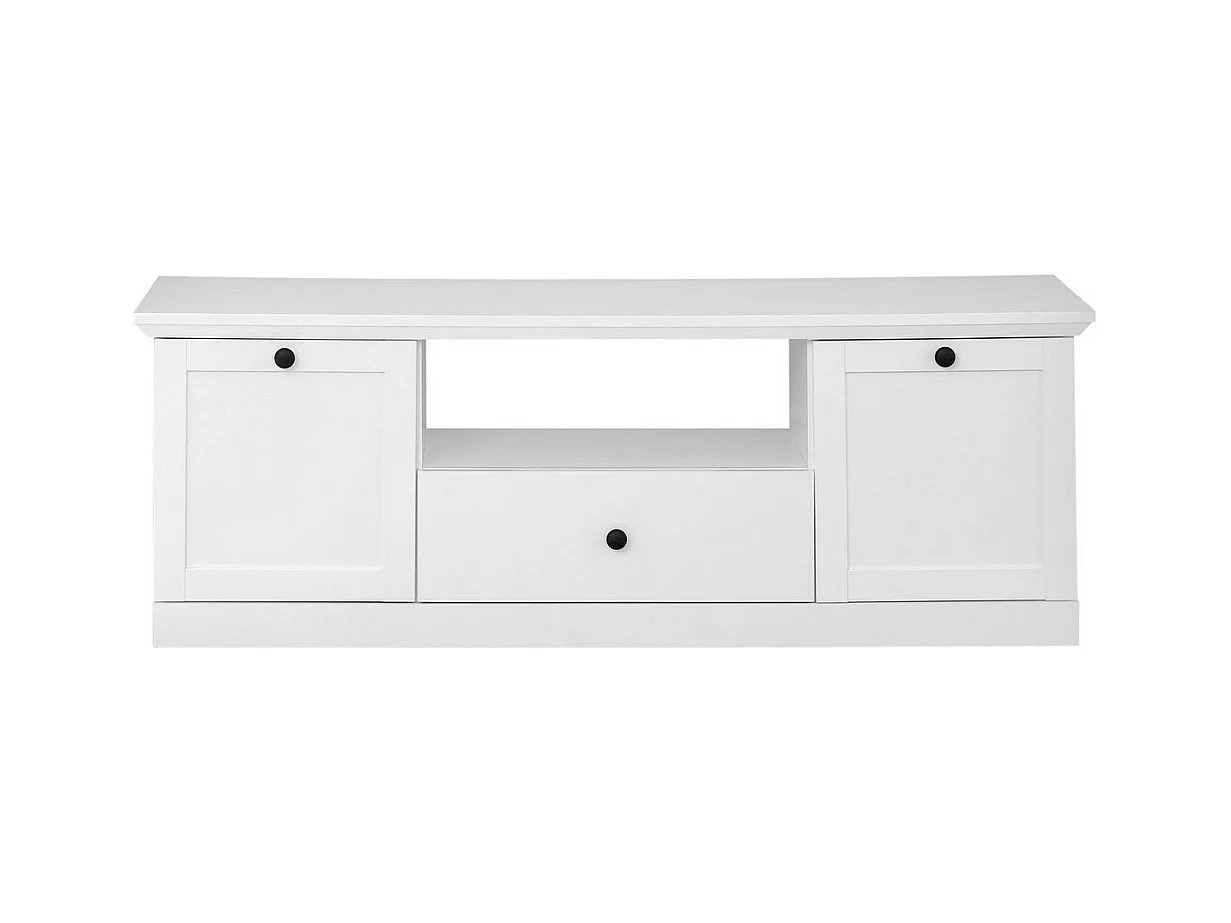 Meuble TV Brandson, Blanc, 139x49x41 cm, EPIKASA