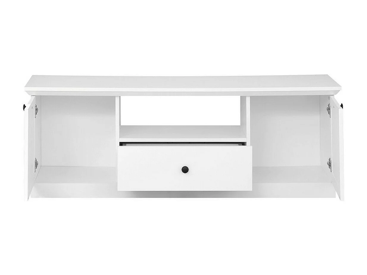 Meuble TV Brandson, Blanc, 139x49x41 cm, Seven Design