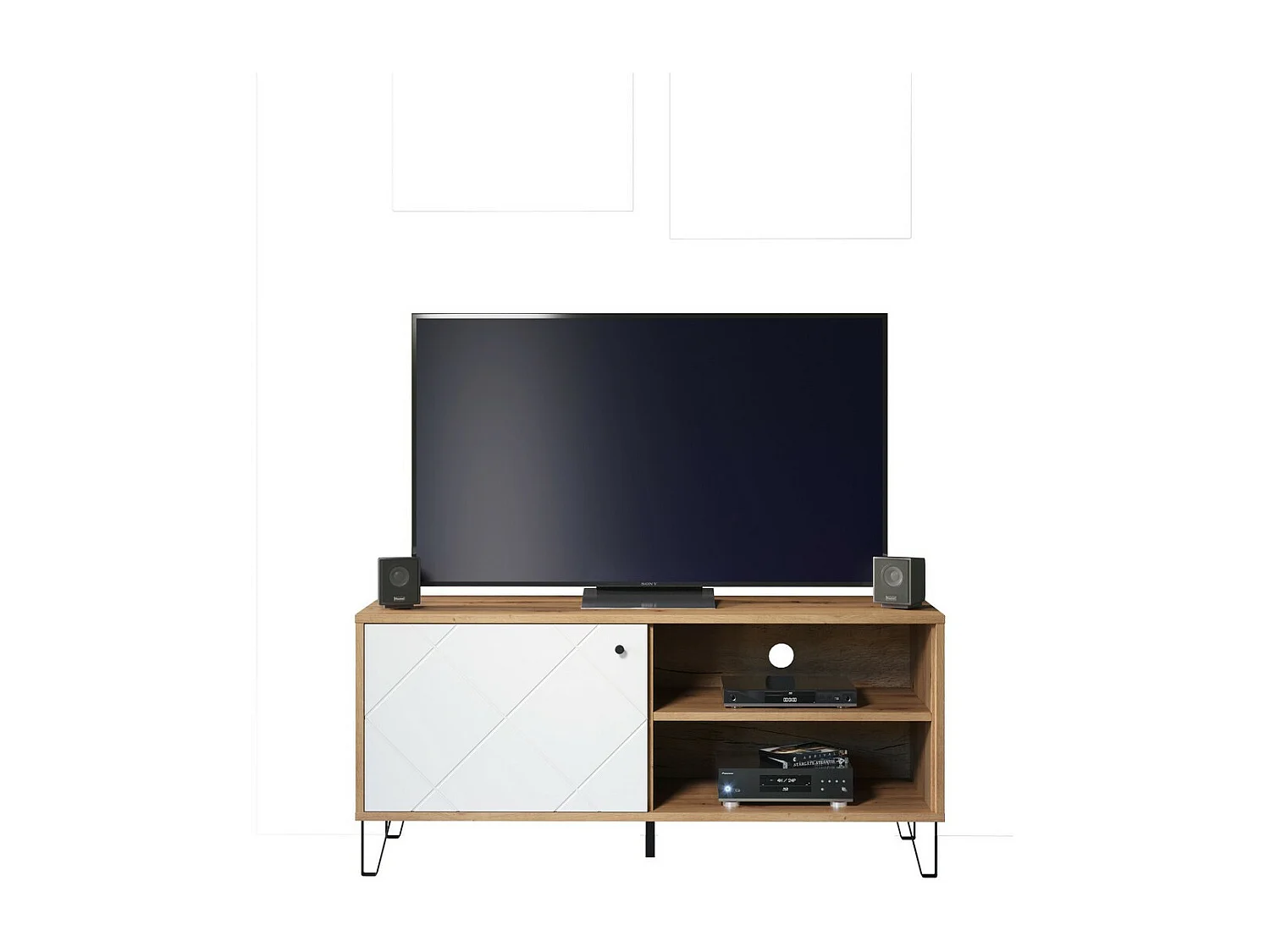 Meuble TV Touch, Blanc, 123x56x40 cm, Seven Design