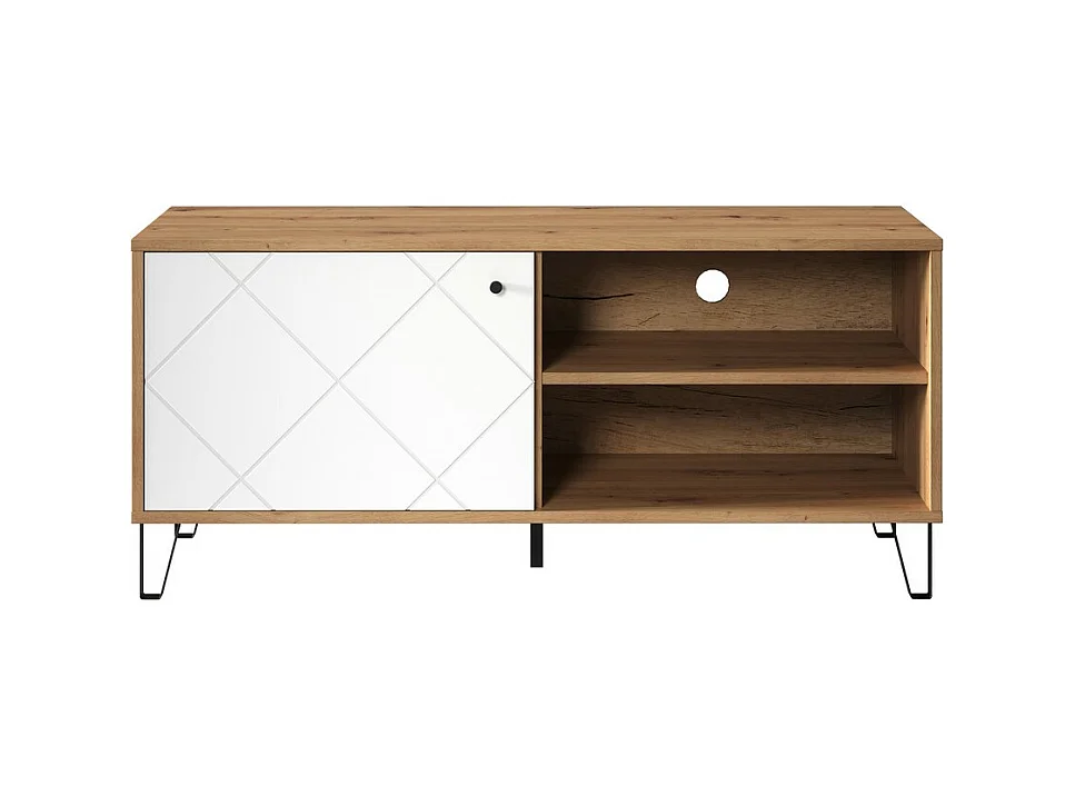 Meuble TV Touch, Blanc, 123x56x40 cm, EPIKASA