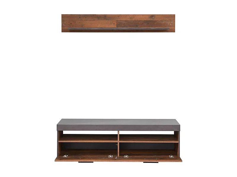 Meuble TV Indy, Marron, 139x41x40 cm, Seven Design