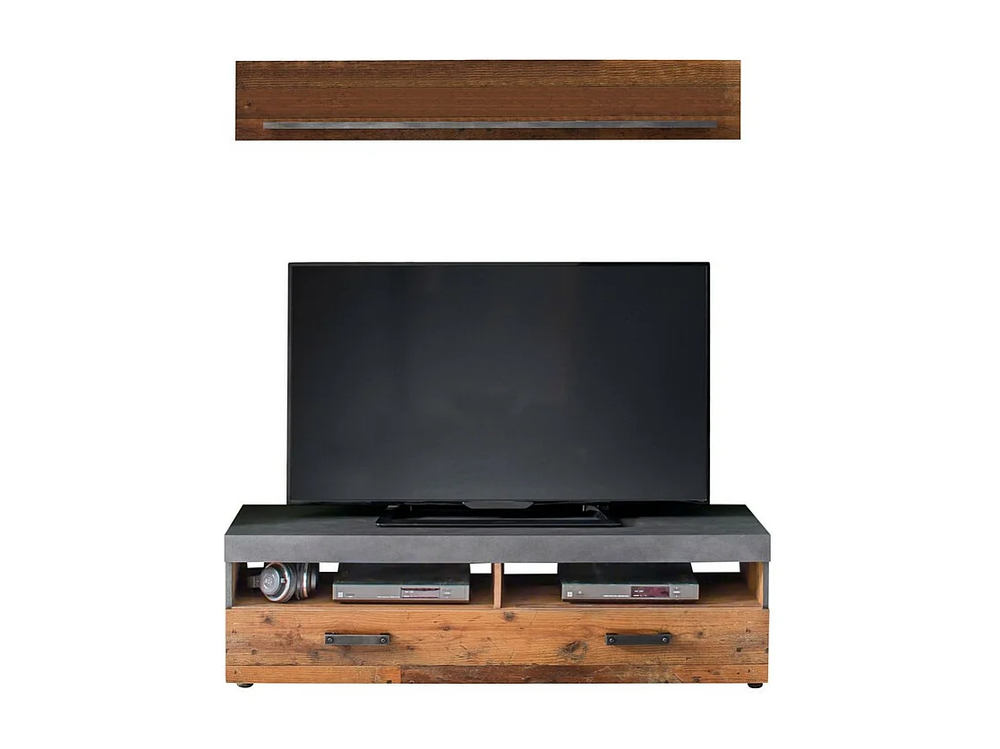 Meuble TV Indy, Marron, 139x41x40 cm, Seven Design