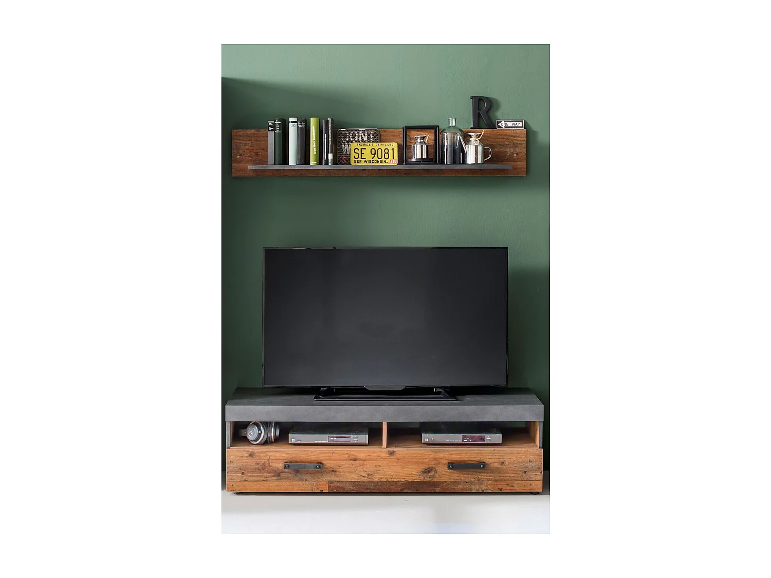 Meuble TV Indy, Marron, 139x41x40 cm, Seven Design