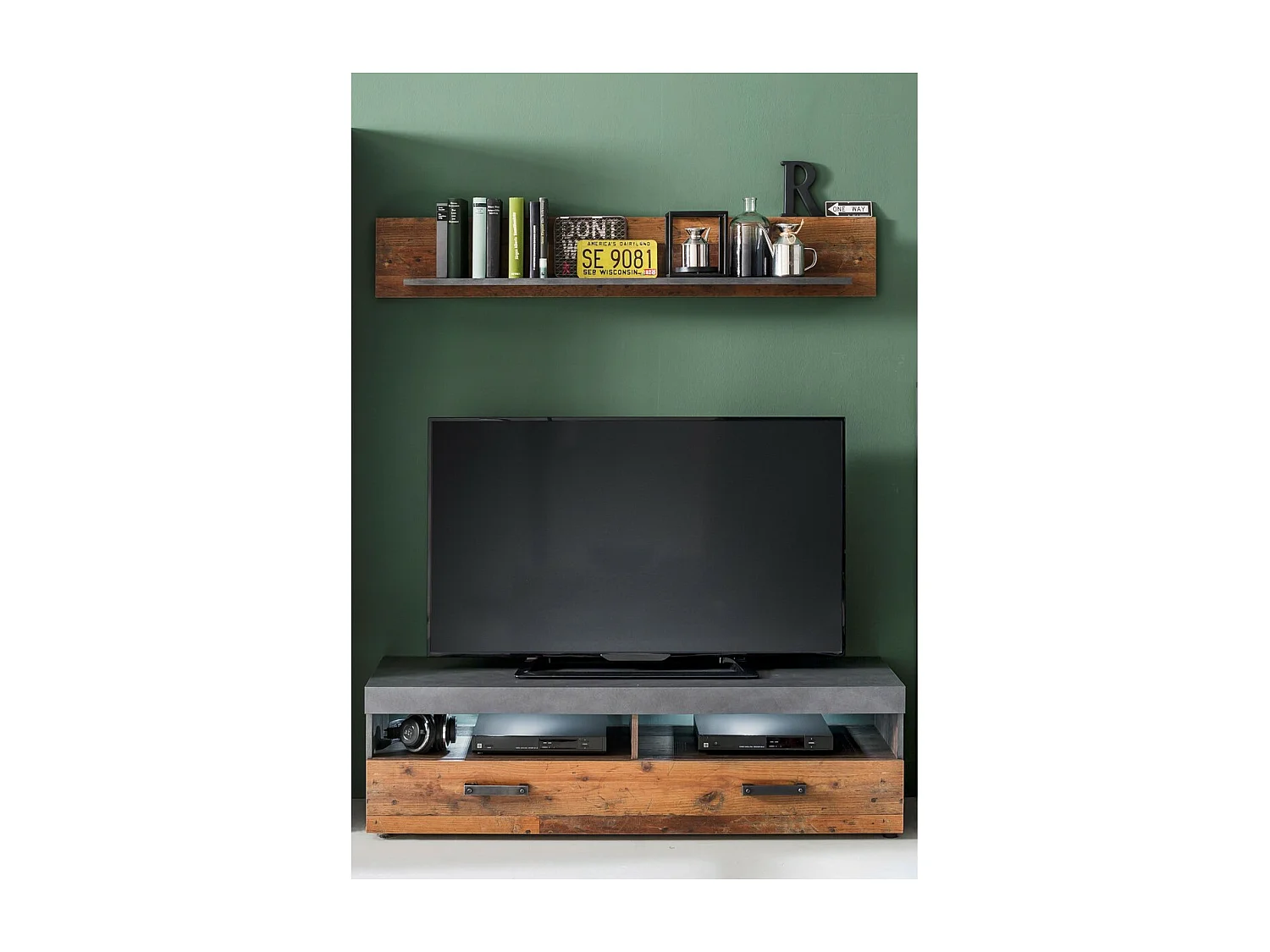 Meuble TV Indy, Marron, 139x41x40 cm, Seven Design