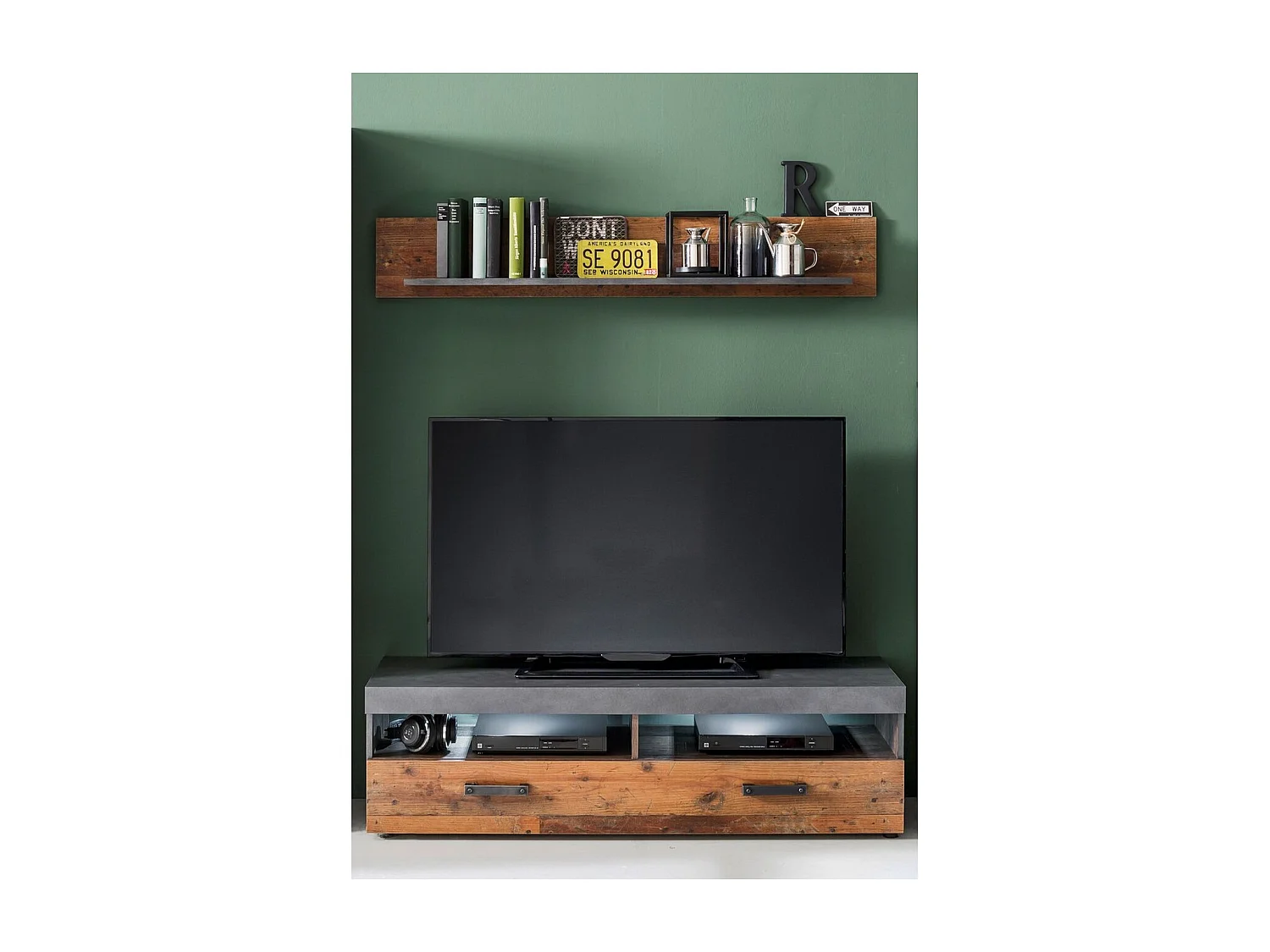Meuble TV Indy, Marron, 139x41x40 cm, Seven Design