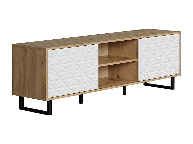 Meuble TV Aventura, Blanc, 154x52x40 cm, Seven Design