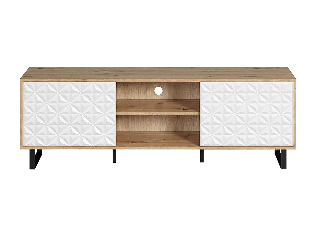 Meuble TV Aventura, Blanc, 154x52x40 cm, Seven Design