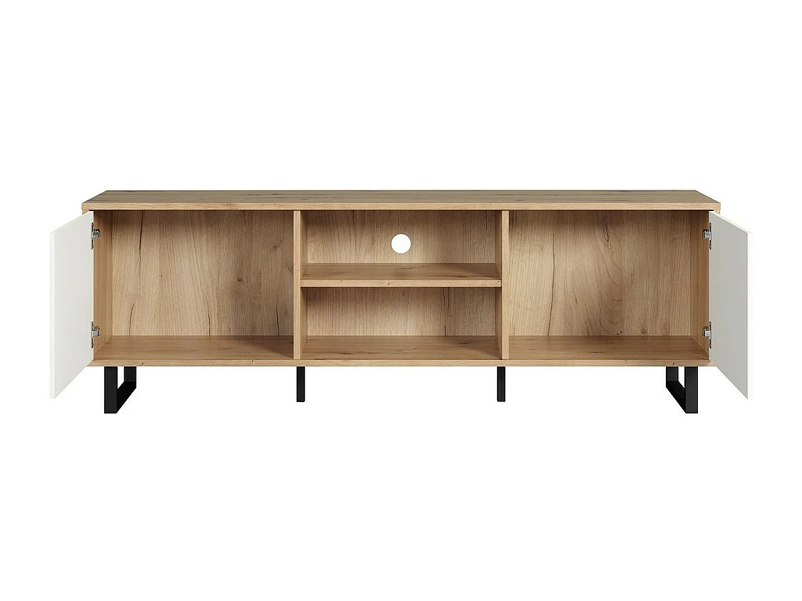 Meuble TV Aventura, Blanc, 154x52x40 cm, Seven Design