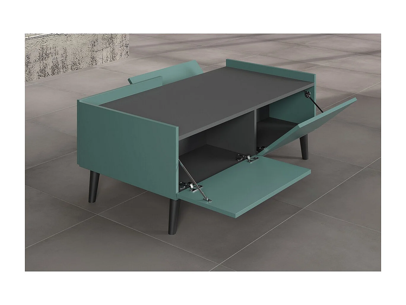 Table d'Appoint Melton, Bleu, 110x44x60 cm, Seven Design