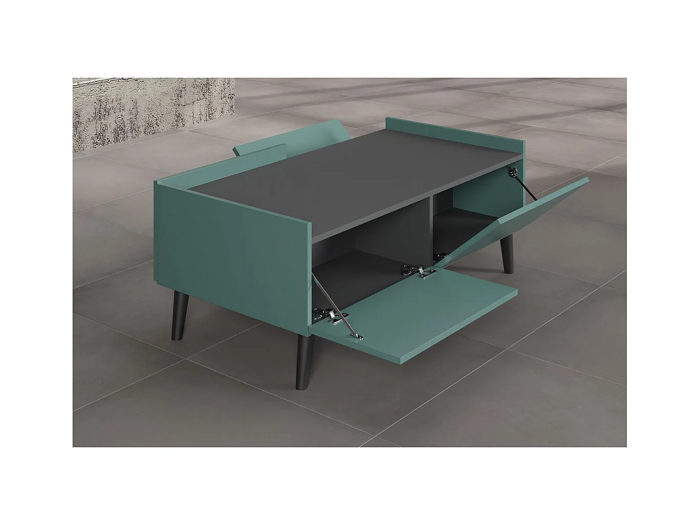 Table d'Appoint Melton, Bleu, 110x44x60 cm, Epikasa