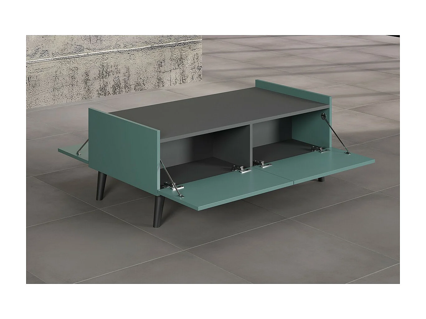 Table d'Appoint Melton, Bleu, 110x44x60 cm, Seven Design