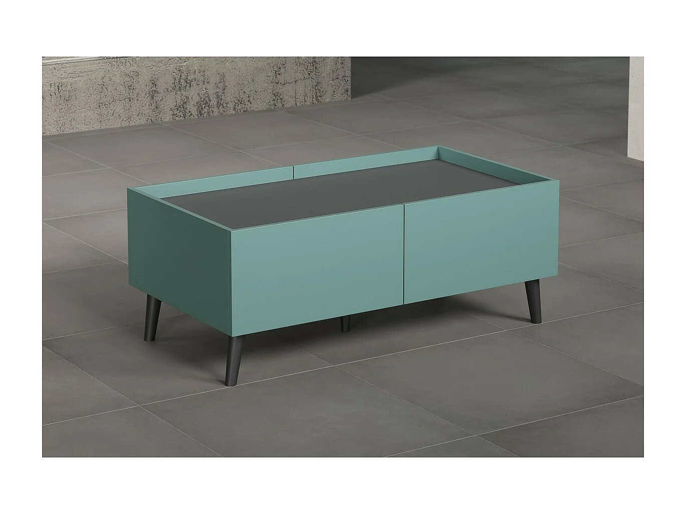Table d'Appoint Melton, Bleu, 110x44x60 cm, Seven Design