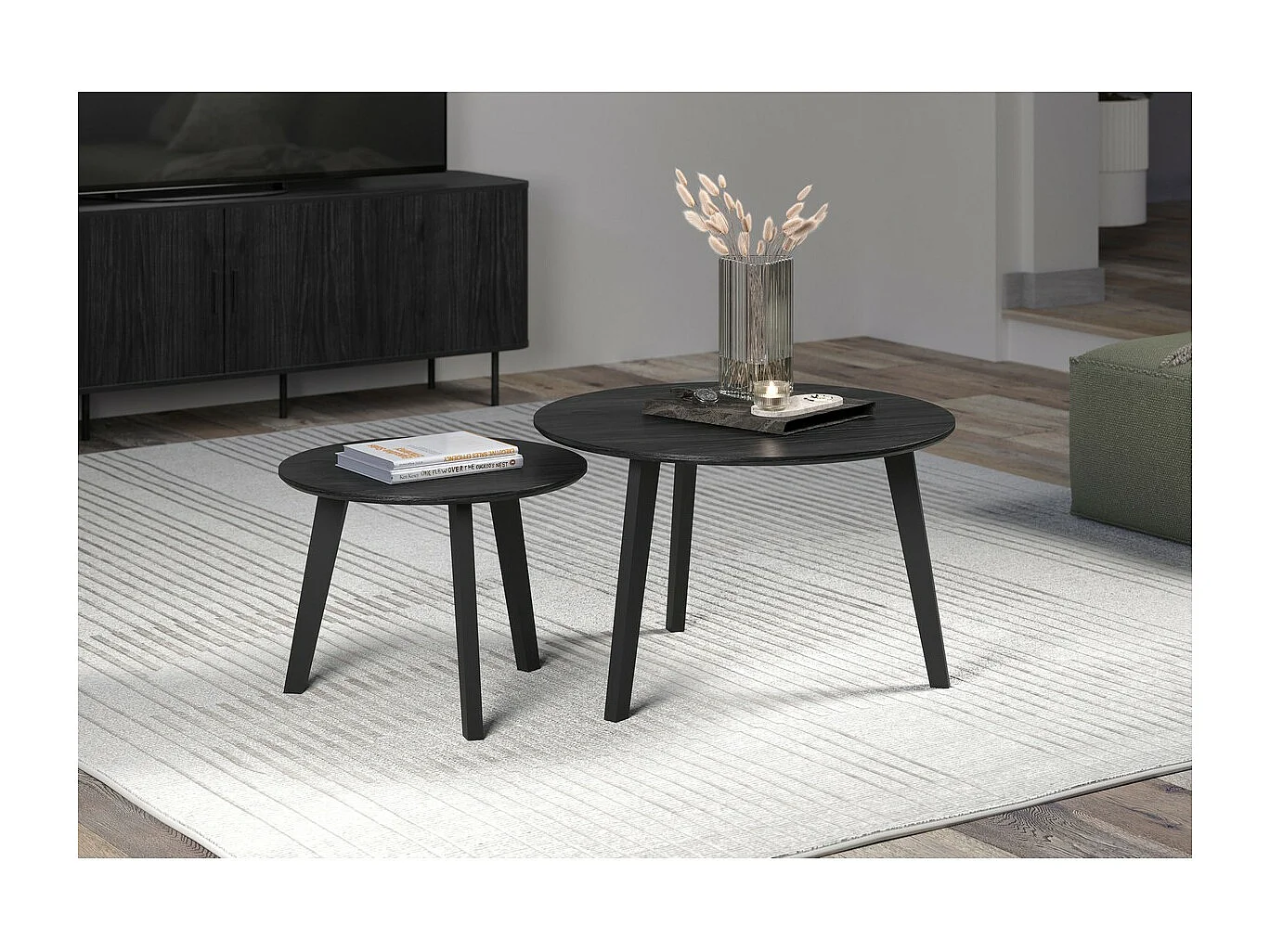 Koffietafel Ronin, Zwart, 70 x70 x45 cm, Seven Design