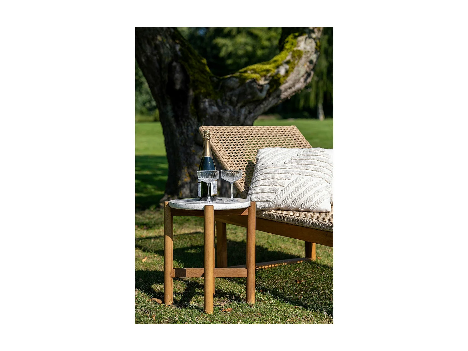 Table d'Appoint Terracina, Marron, 37x37x46 cm, Seven Design