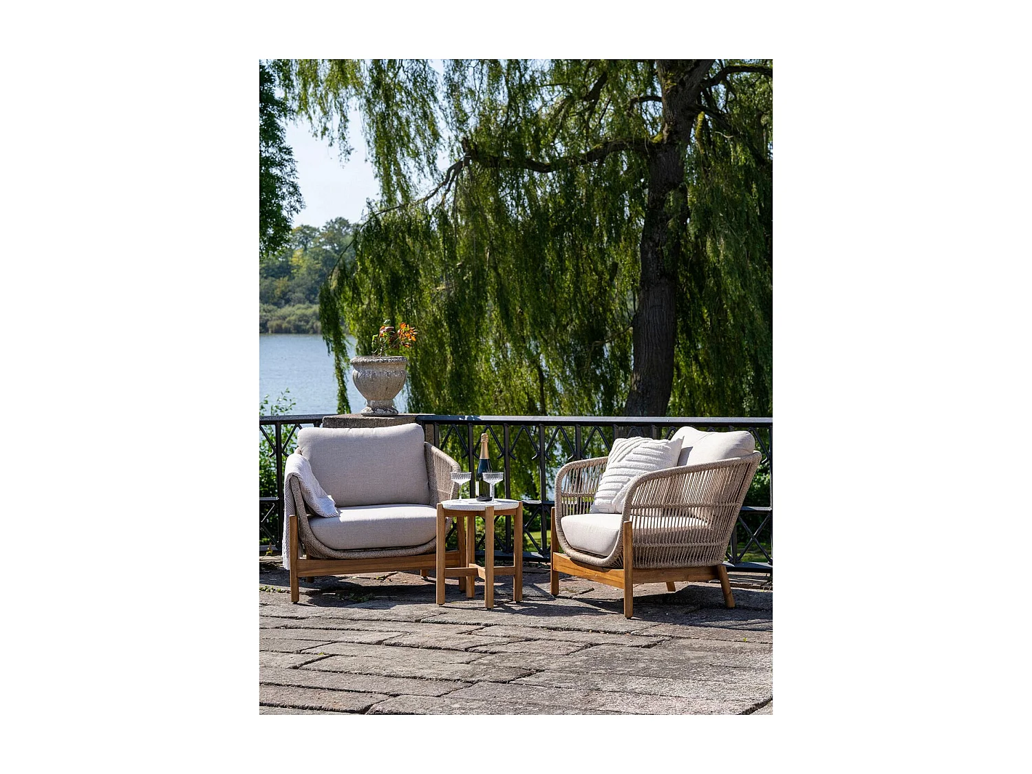 Table d'Appoint Terracina, Marron, 37x37x46 cm, Seven Design