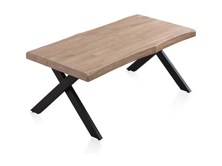 Mesa de centro elevable Xena tapa irregular roble Honey/negro 47-62x120x60-66 cm Adec