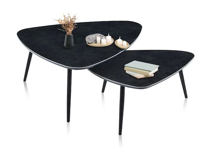 Set 2 mesas de centro nido Onix Negro