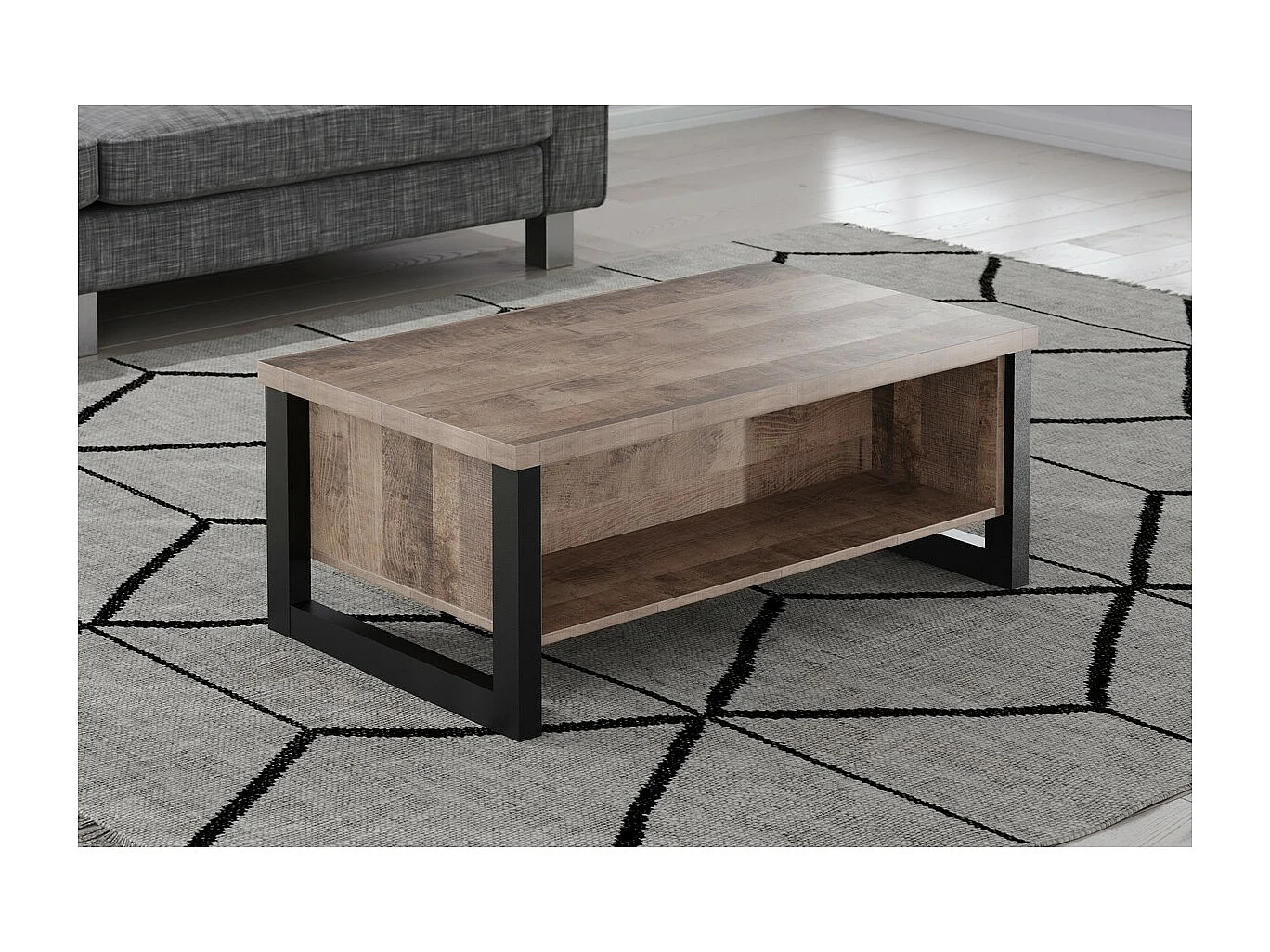 Table d'Appoint Emile, Marron, 110x65x47 cm, Seven Design