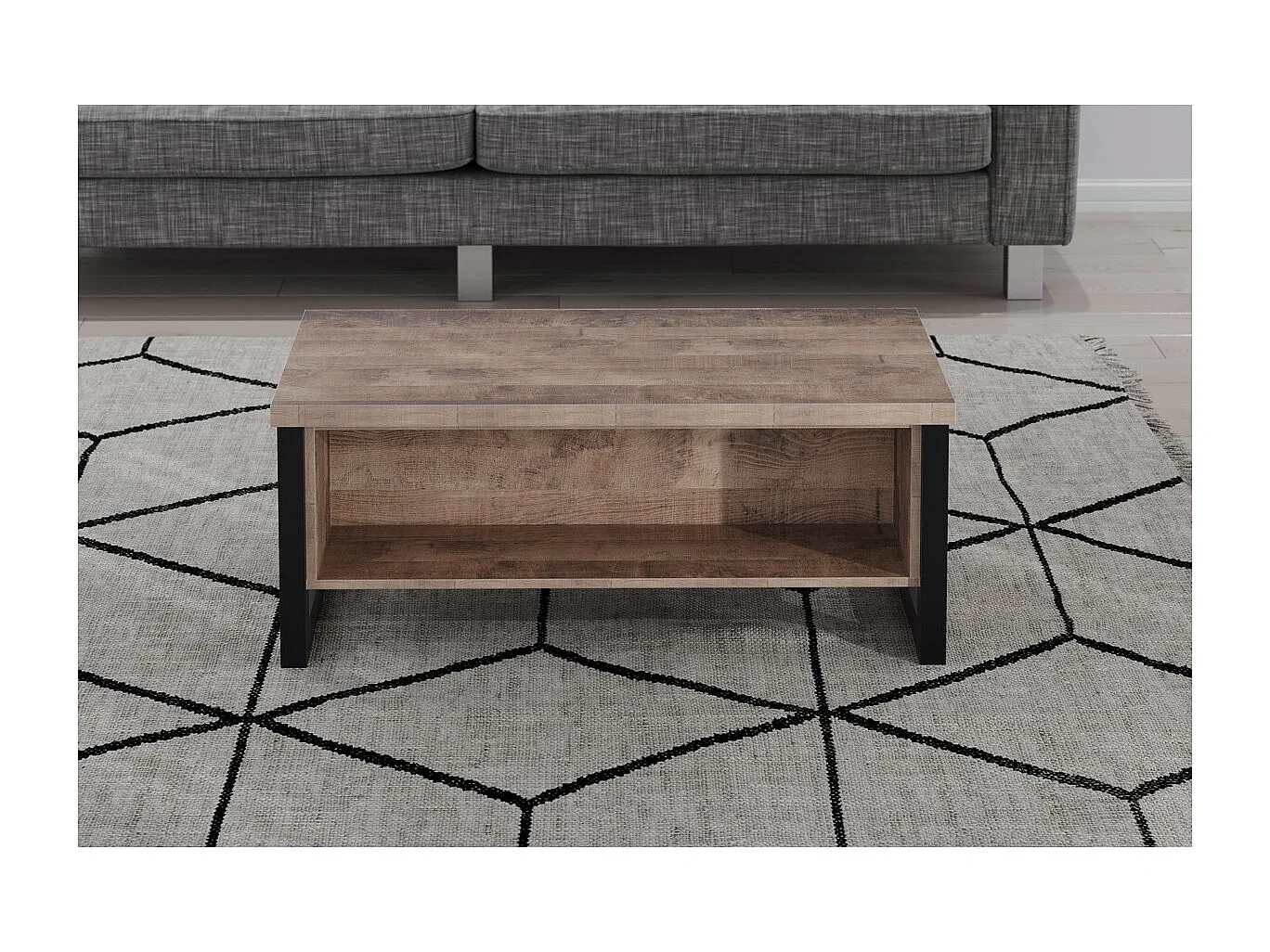 Table d'Appoint Emile, Marron, 110x65x47 cm, Seven Design