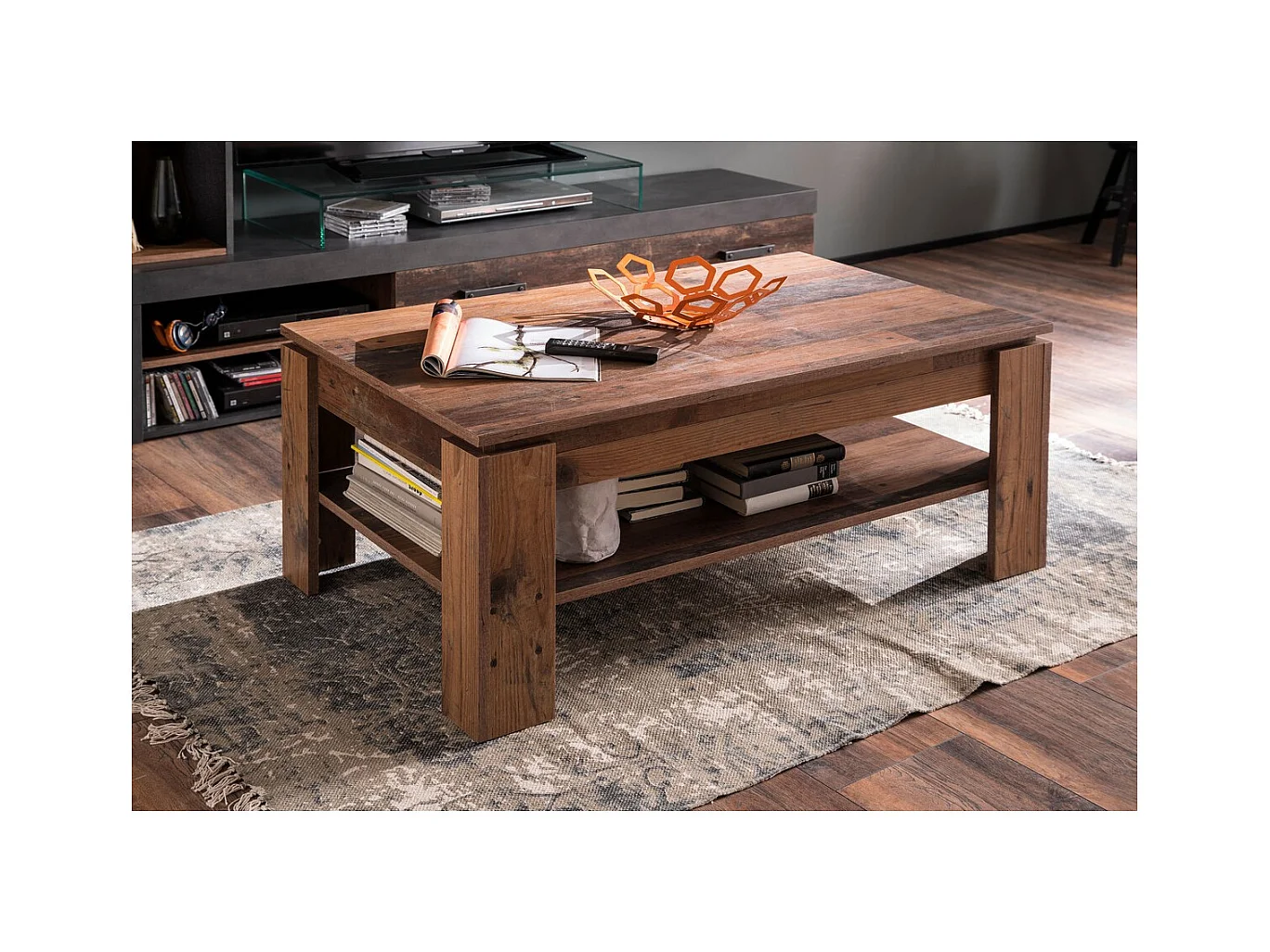 Koffietafel Indy, Bruin, 110x65x47 cm, Seven Design