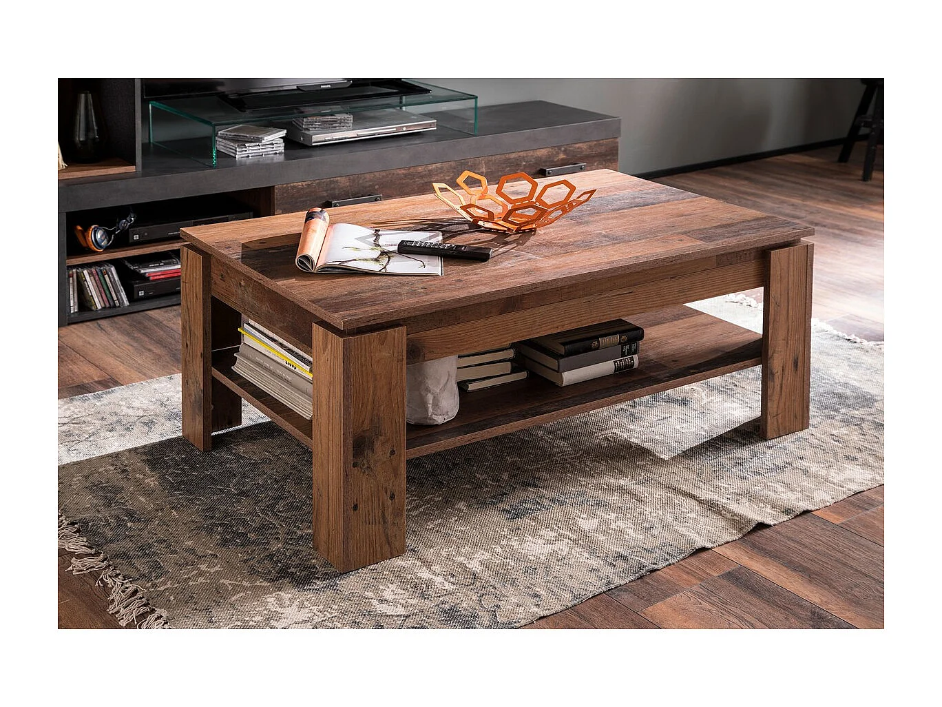 Koffietafel Indy, Bruin, 110x65x47 cm, Seven Design