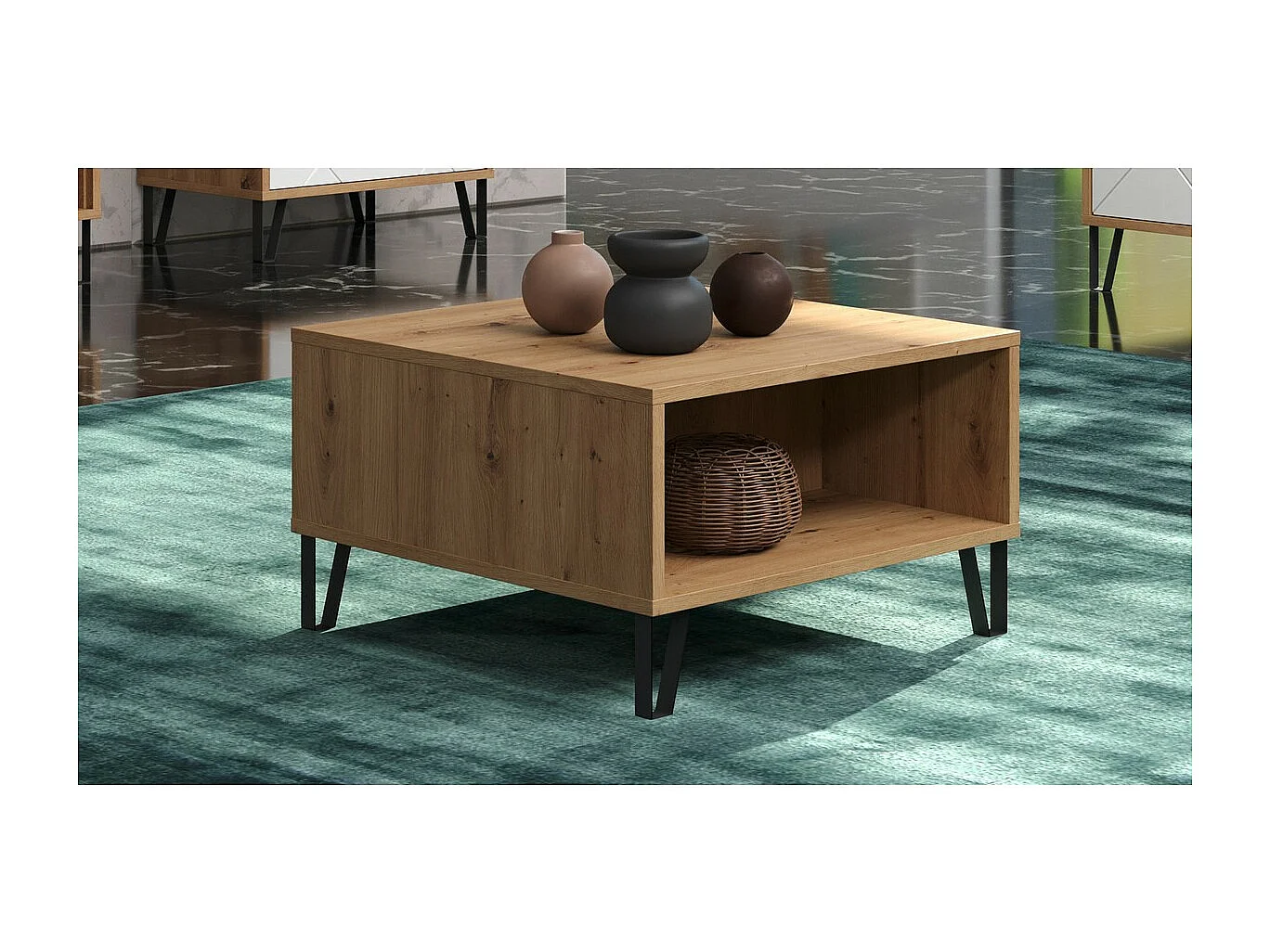 Koffietafel TouchWO, Bruin, 60x37x60 cm, Epikasa