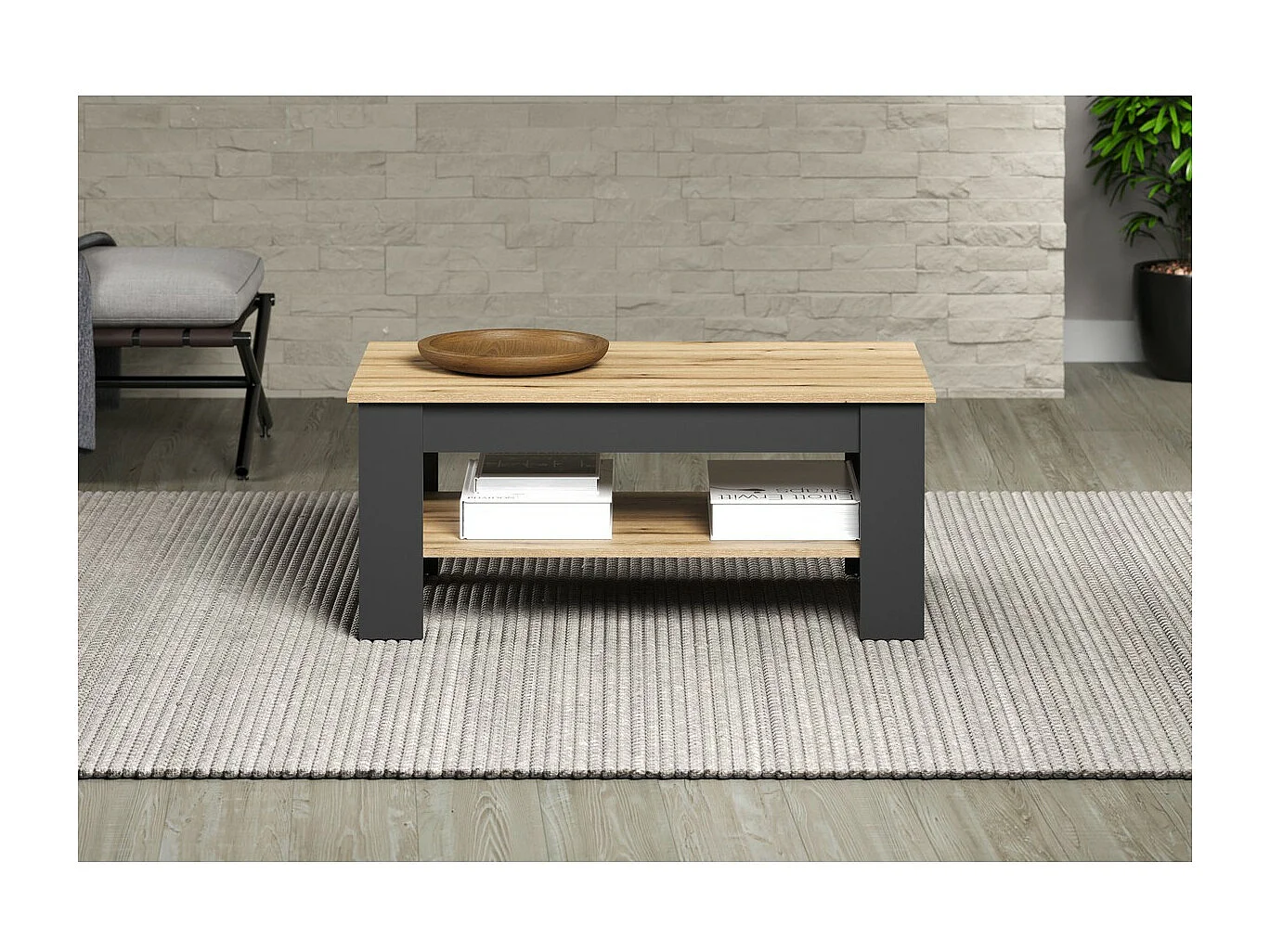 Koffietafel Universe, Antraciet, 110x47x65 cm, Epikasa