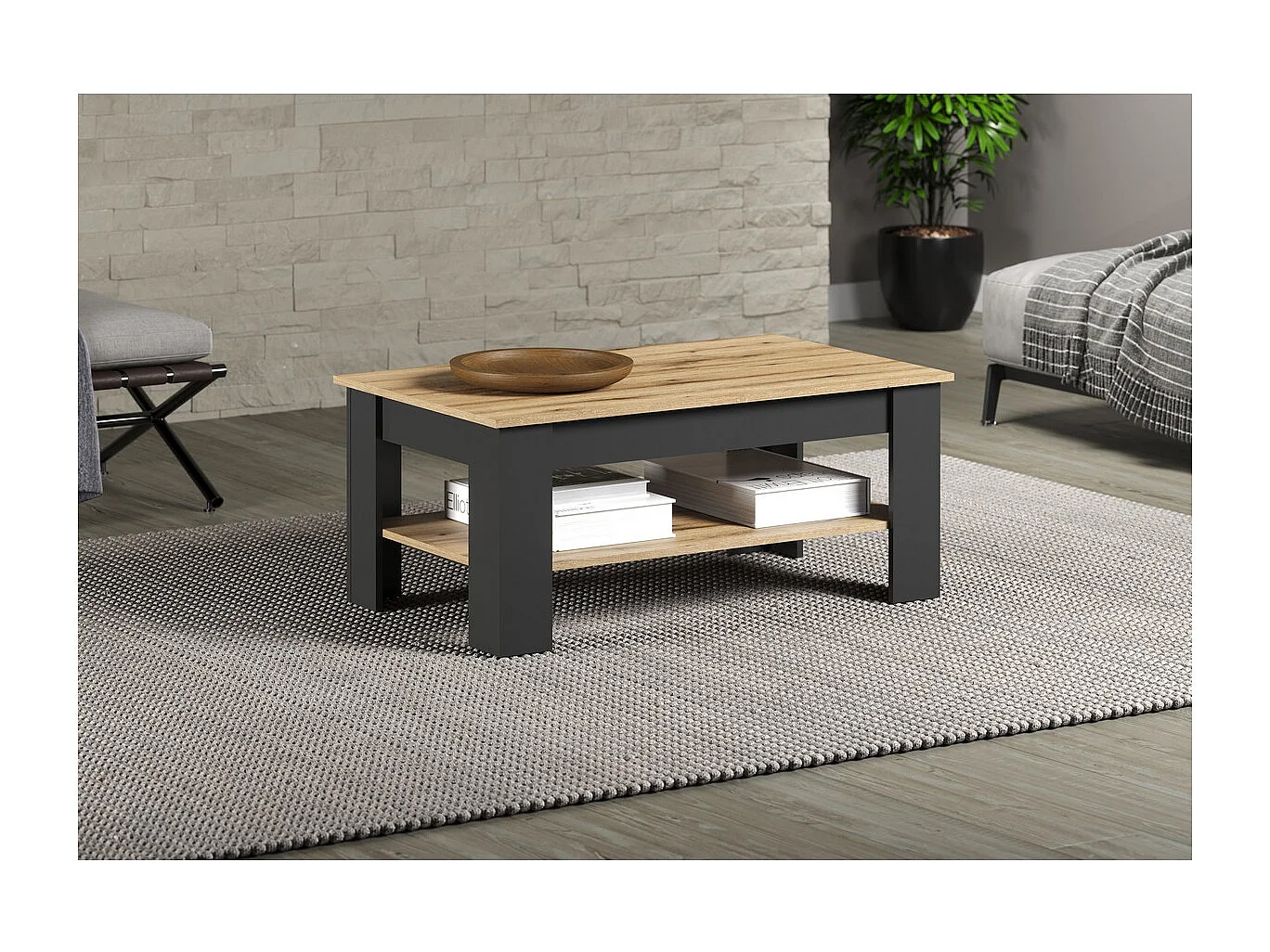 Koffietafel Universe, Antraciet, 110x47x65 cm, Epikasa