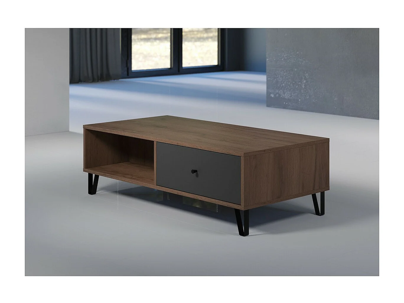 Mesa de Centro Montez, Gris, 110x37x60 cm, Seven Design