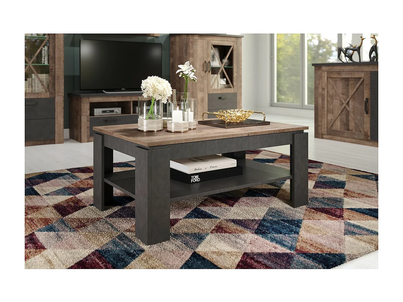 Table d'Appoint Universe, Gris, 110x65x47 cm, Seven Design