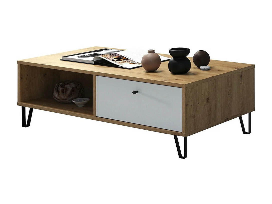 Table d'Appoint Touch, Blanc, 120x37x60 cm, Seven Design