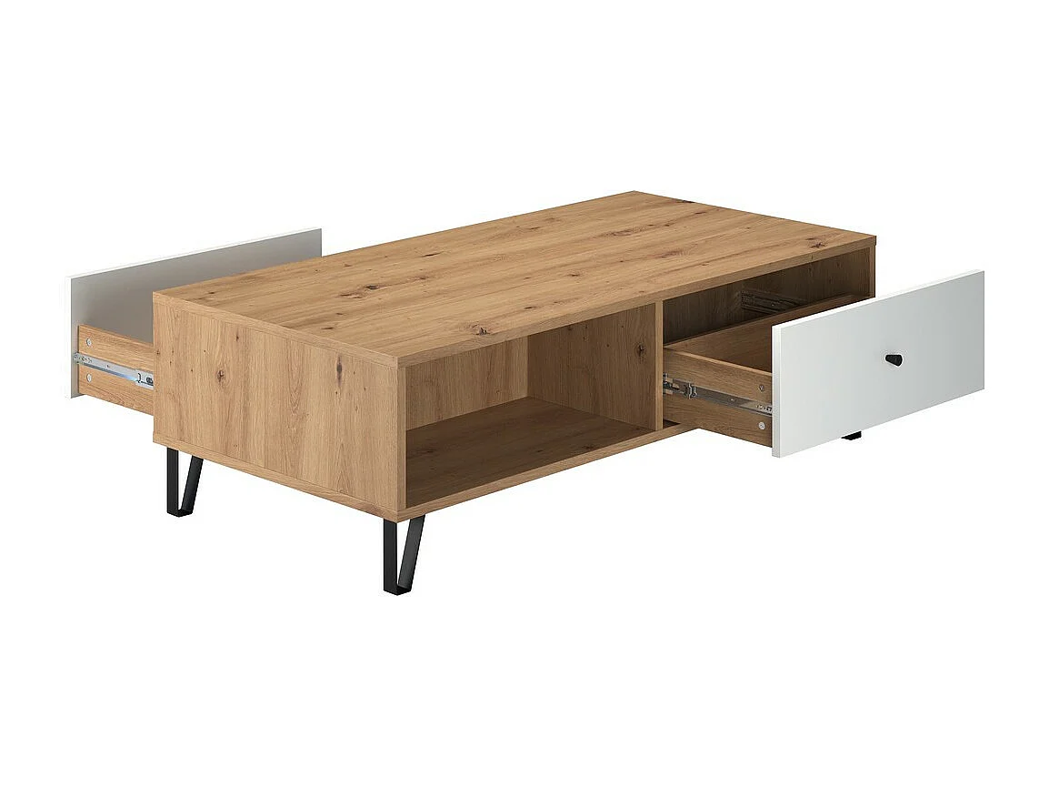 Table d'Appoint Touch, Blanc, 120x37x60 cm, Seven Design