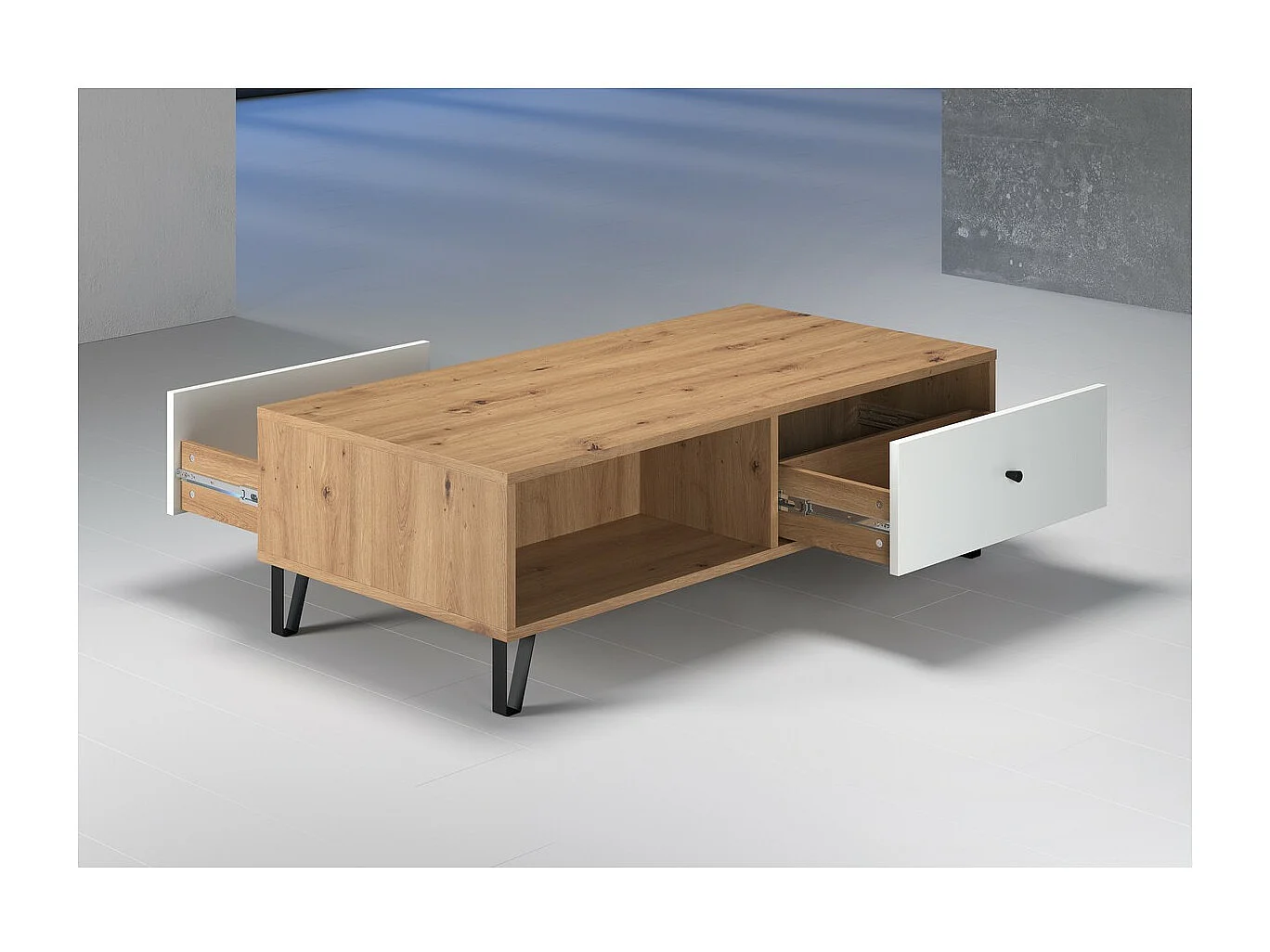 Table d'Appoint Touch, Blanc, 120x37x60 cm, Seven Design