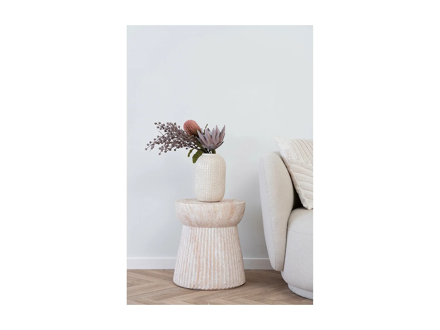 Table d'Appoint Bonn, Beige, 37x37x43 cm, Seven Design