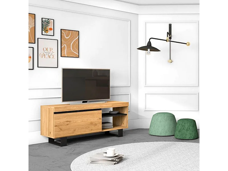 Mueble TV Ebos UP 120 Roble Nude - Ceniza