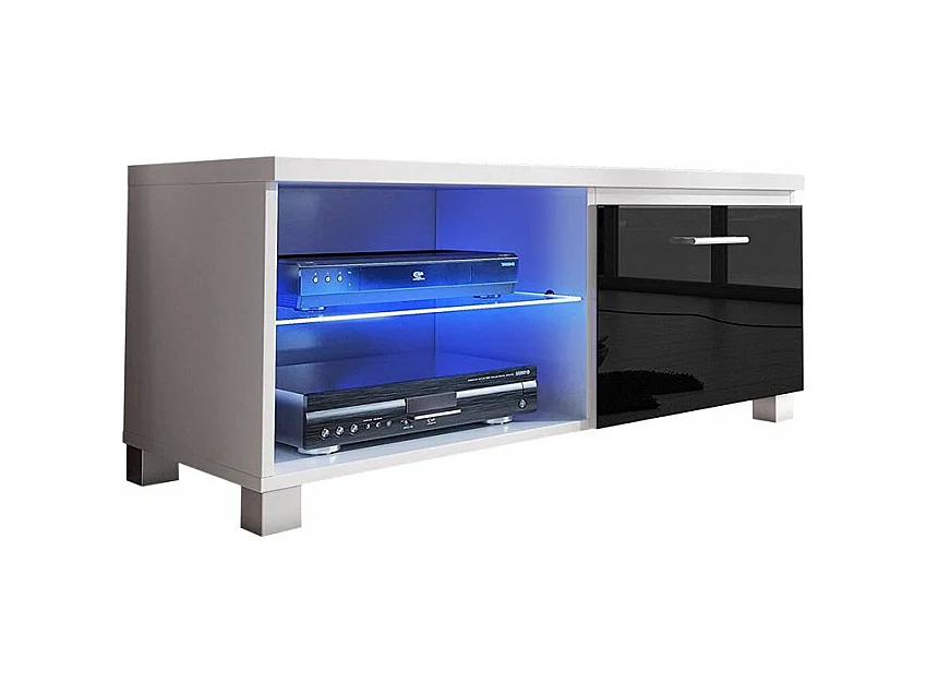 Mueble TV LED Blanco - Negro