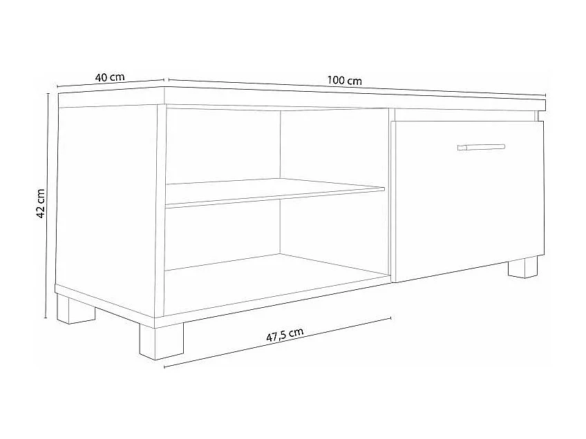 Mueble TV LED Blanco - Negro