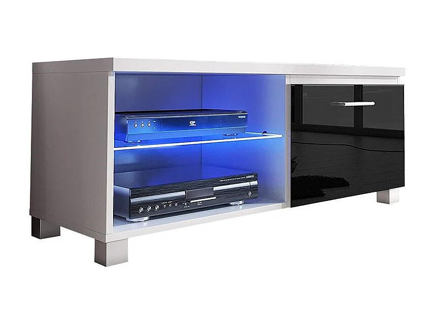 Mueble TV LED Blanco - Negro