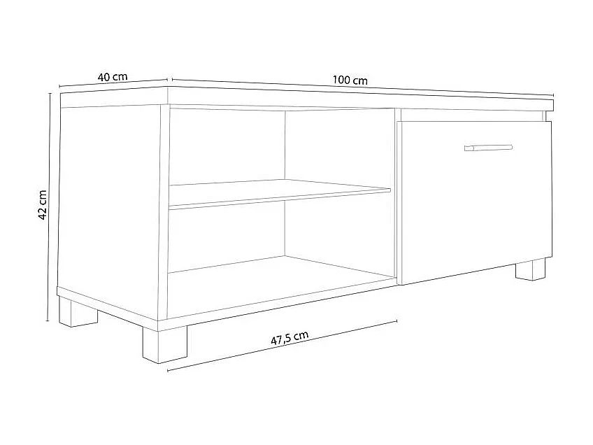 Mueble TV LED Blanco - Negro