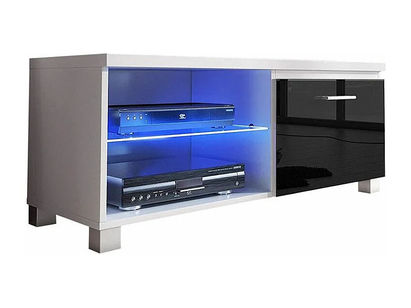 Mueble TV LED Blanco - Negro