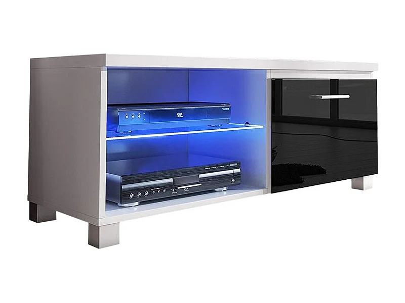 Mueble TV LED Blanco - Negro