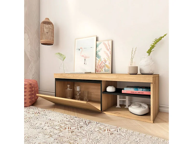 Mueble TV Ebos 120 Roble Nude - Ceniza