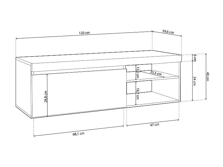 Mueble TV Ebos 120 Roble Nude - Ceniza