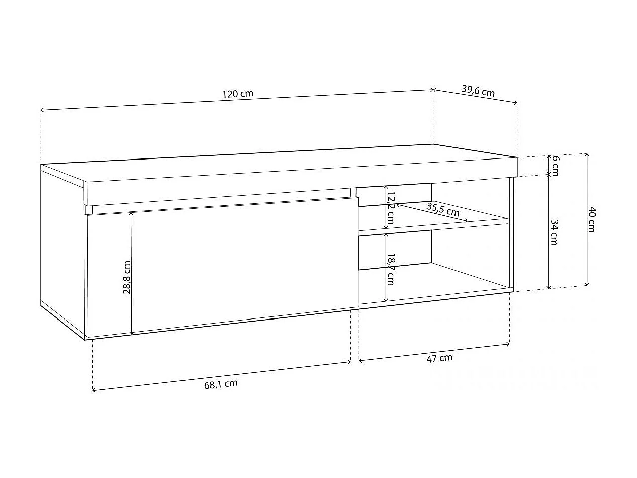 Mueble TV Ebos 120 Roble Nude - Ceniza