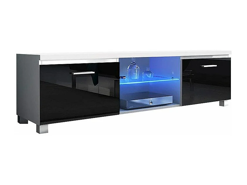 Mueble TV LED Blanco - Negro