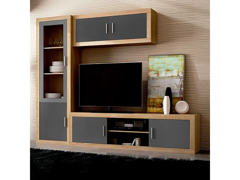 Vitrina Nuka 2 puertas Cambria - Grafito